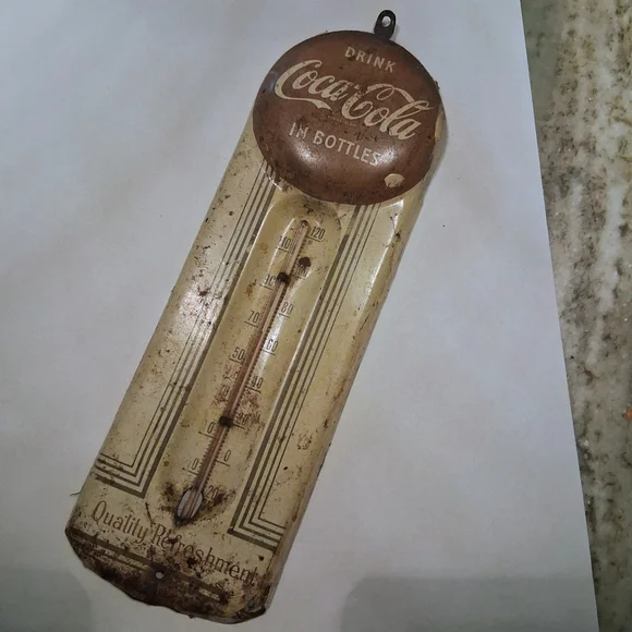 RARE Coca-Cola Mid Century Thermometer Functional Coke Decor. Coke Thermometer